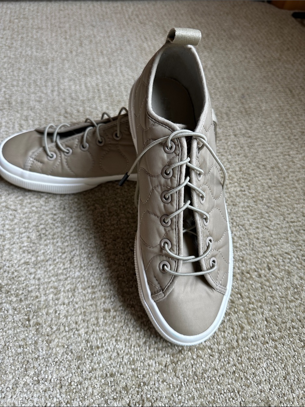 Superga Taupe Quilted Sneakers